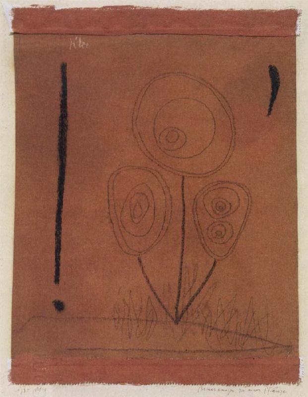 Paul Klee Remarks concerning a plant oil painting picture